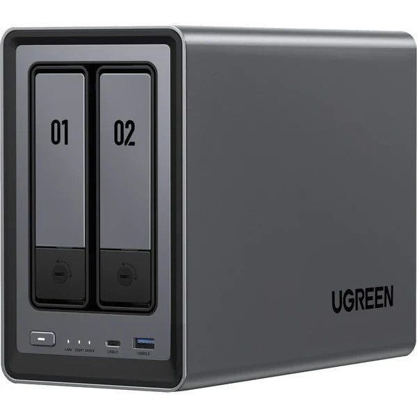 UGREEN NASync DXP2800 NAS System 2-Bay 2x SATA 2x M.2 SSD 1x 2.5GbE 8GB RAM - icomtech